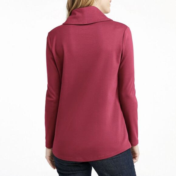 L.L. BEAN Women's Size S Shawl Collar Sweatshirt Top Cream Pullover VN06135 - Picture 8 of 9